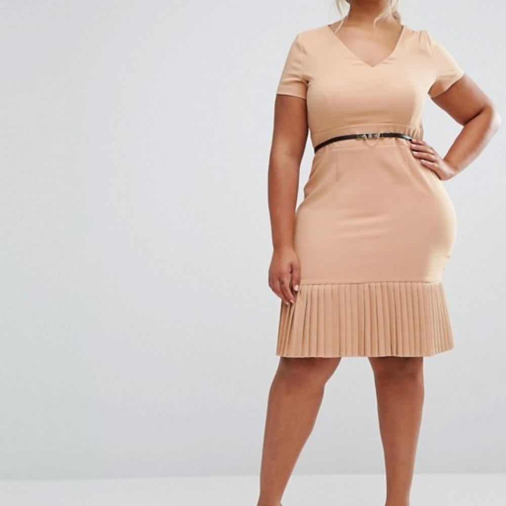 Paper Doll PLUS Pleat Hem Dress w/ Belt